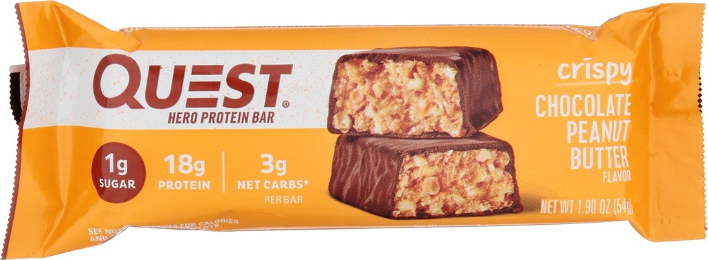 Quest Crispy Chocolate Peanut Butter Flavor Hero Protein Bar 1.90 oz