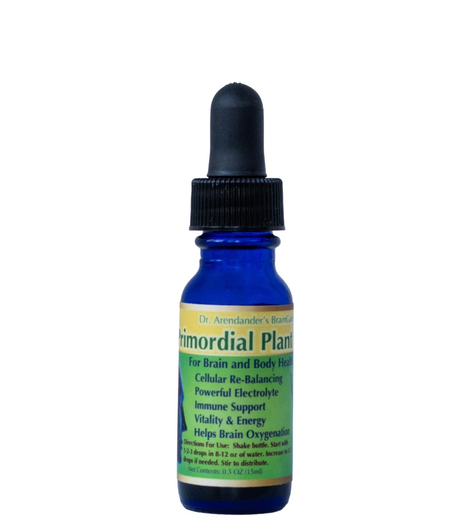 Primordial Plant Minerals Drops, 2 fl oz Glass Bottle, Fulvic & Humic Trace Mineral Complex, Liquid Electrolyte Supplement, Unflavored, Organic, Non GMO, Energy, Detox & Cellular Health