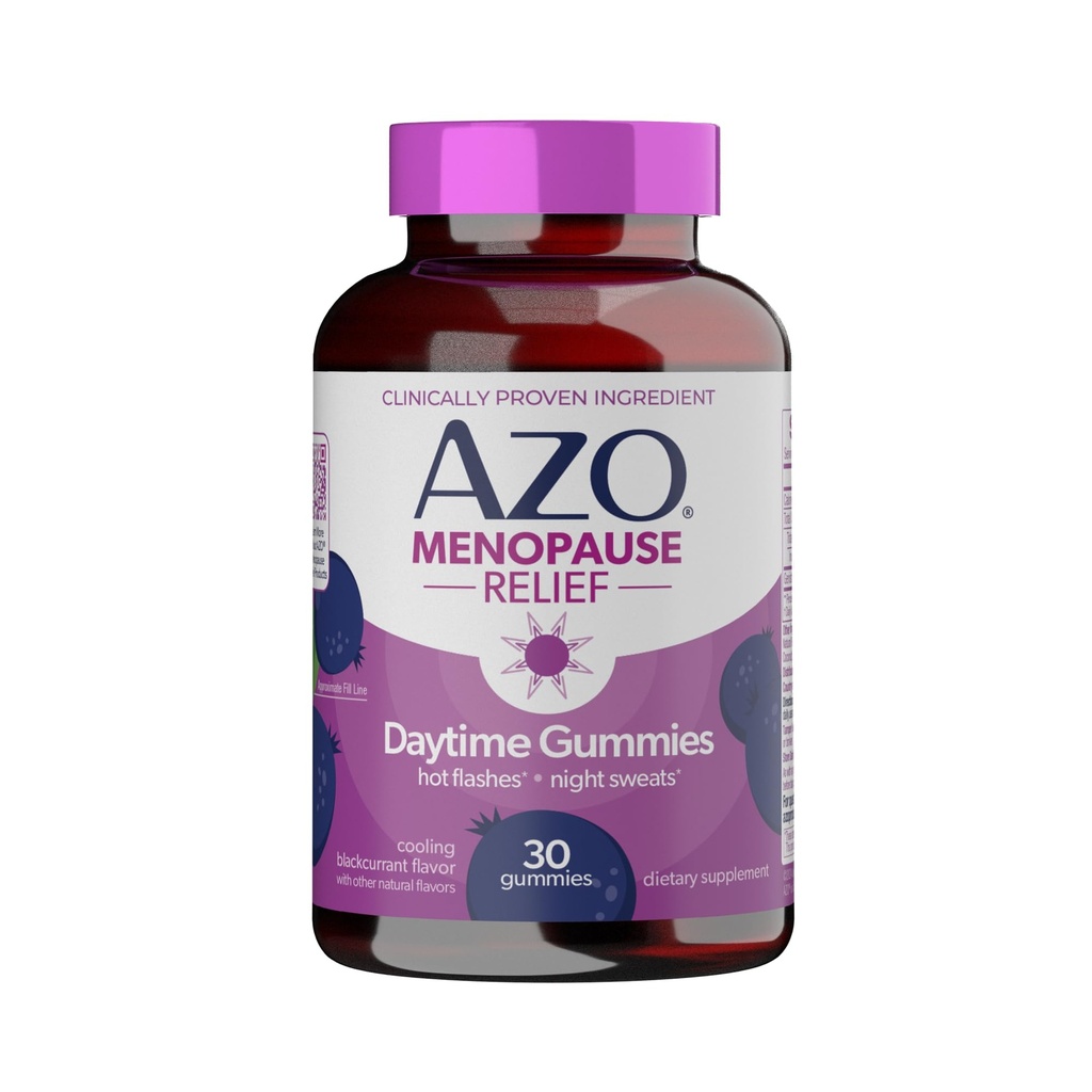 AZO® Daytime Menopause Gummies for Women, Clinically Proven Ingredient for Hot Flashes and Night Sweats*, Menopause Supplements for Women - 30 Gummies