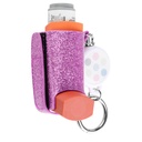 Beautyflier Asthma Inhaler Holder Keychain Retractable Clip PU Leather Travel Handy Holder for Kids and Adults, Holder Only