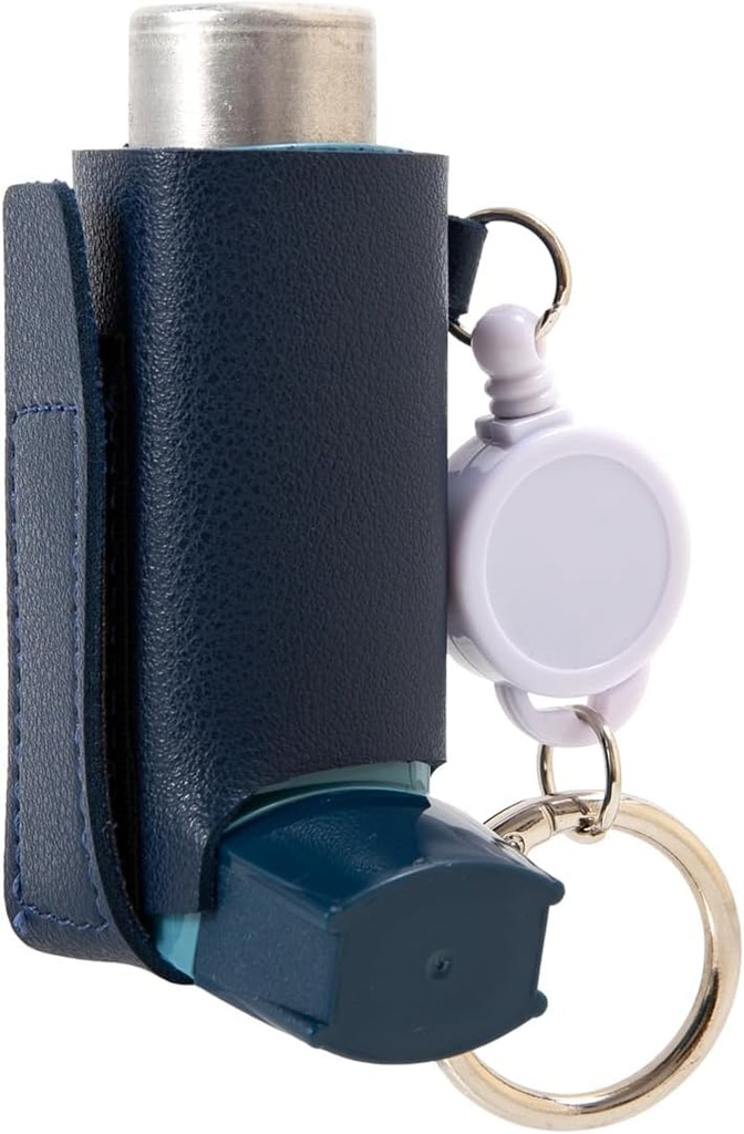 Asthma Inhaler Holder Keychain, Lightweight PU Leather Inhaler Case Keychain & Portable Inhaler Holder