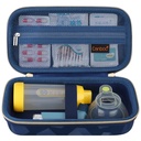 Canboc Carrying Case for Asthma Inhaler, Handheld Spacer for Kids and Adults, Face Masks, Inhaler Spacer Case with Mesh Pocket fit Medicine and Other Essentials, Blue