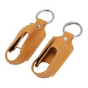 Asthma Inhaler Holder, Inhaler Case Inhaler Carrying Holder Clasp Closure Safety Carabiner Clip 2pcs Portable PU Leather Inhaler Protective Holder (Turmeric)