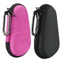 Beautyflier 2 PCS Asthma Inhaler Travel Case, Portable Zipper Carry Box with Clip-On Carabiner, Asthma Inhaler EVA Protective Holder for Adults and Kids, Case Only (Hot Pink + Black)