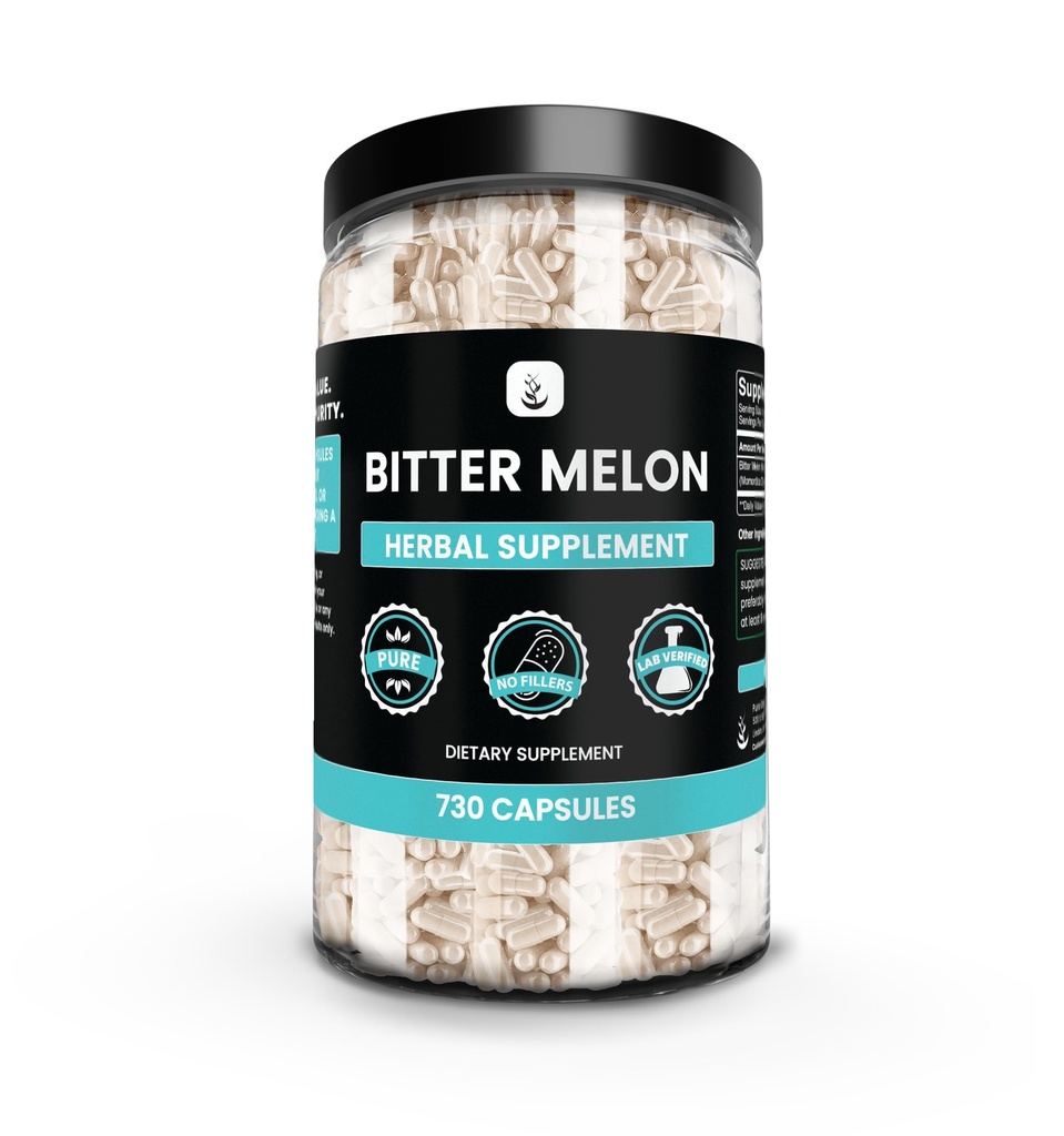 PURE ORIGINAL INGREDIENTS Bitter Melon Extract (730 Capsules) No Magnesium Or Rice Fillers, Always Pure, Lab Verified
