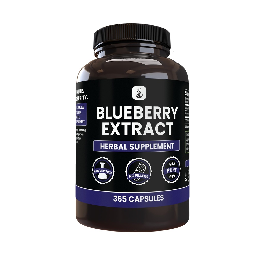 PURE ORIGINAL INGREDIENTS Blueberry Extract (365 Capsule), No Magnesium Or Rice Fillers, Always Pure, Lab Verified