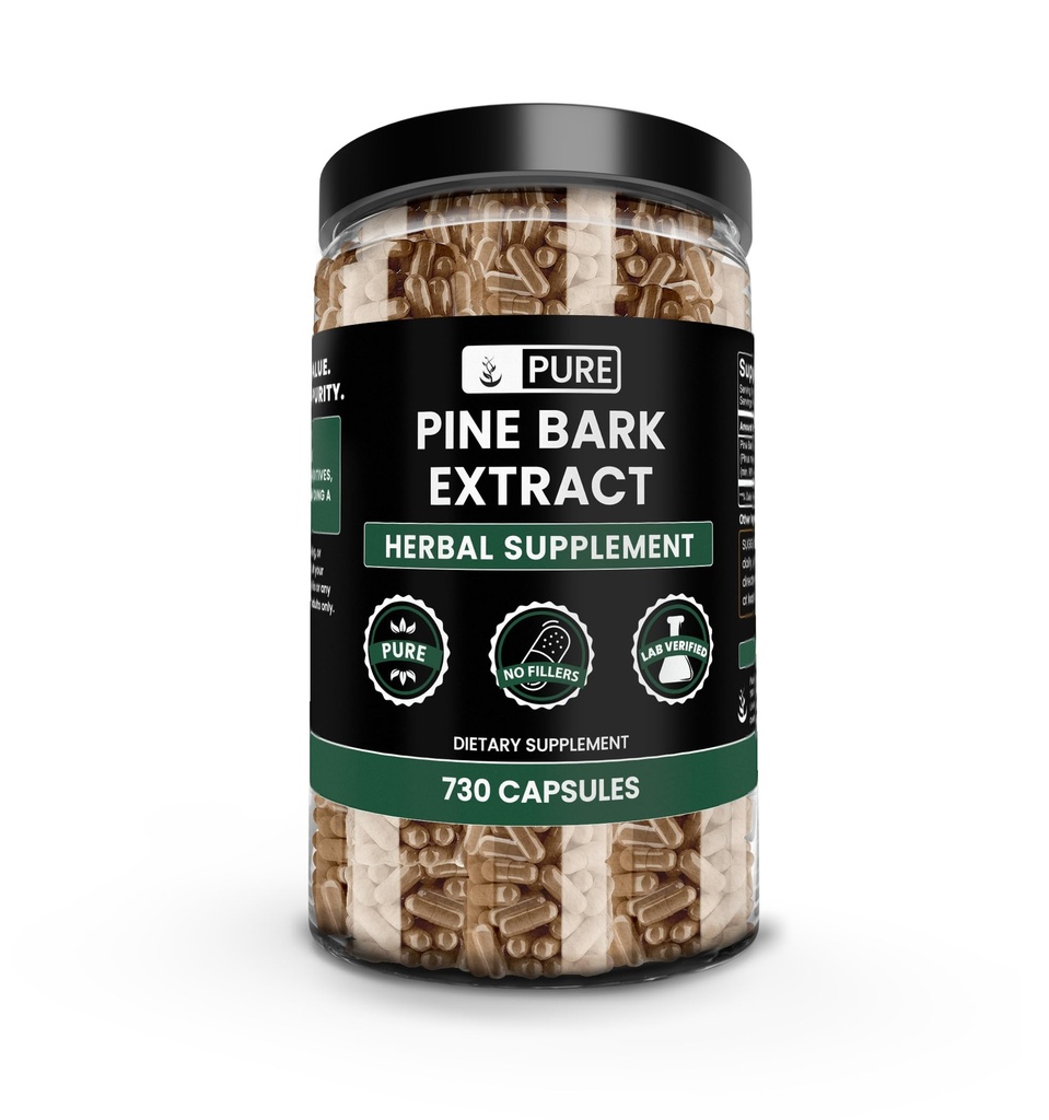 Pure Original Ingredients Pine Bark Extract (730 Capsules) No Magnesium Or Rice Fillers, Always Pure, Lab Verified