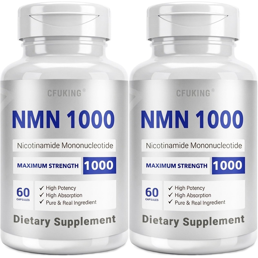 NMN 1000mg Per Serving Maximum Strength - 99% Pure NMN (Nicotinamide Mononucleotide) for NAD, Cell, Immune, Energy, Anti-Aging & Longevity, Stabilized NMN Supplements 1000mg - 120 Veggie Capsules
