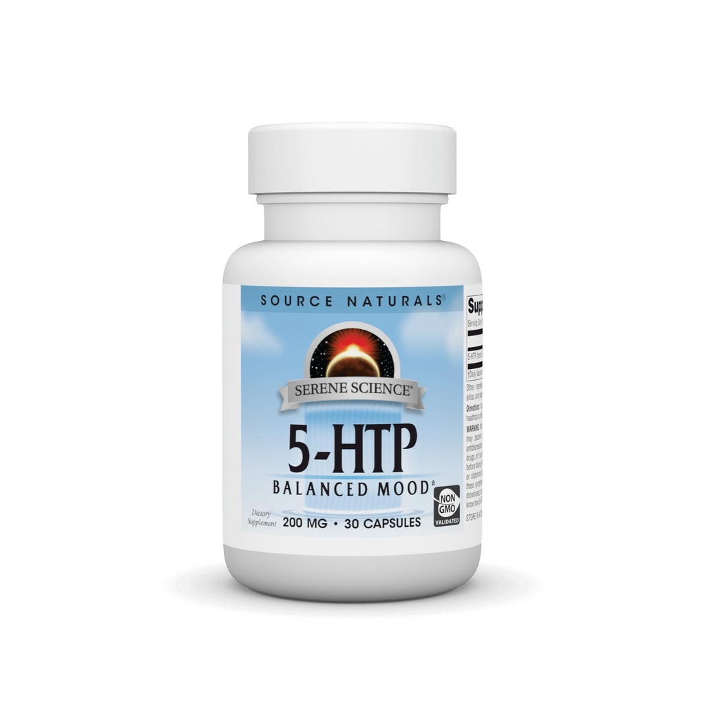 Source Naturals Serene Science 5-HTP, Συμπλήρωμα διατροφής μη ΓΤΟ, 200 mg - 30 Κάψουλες
