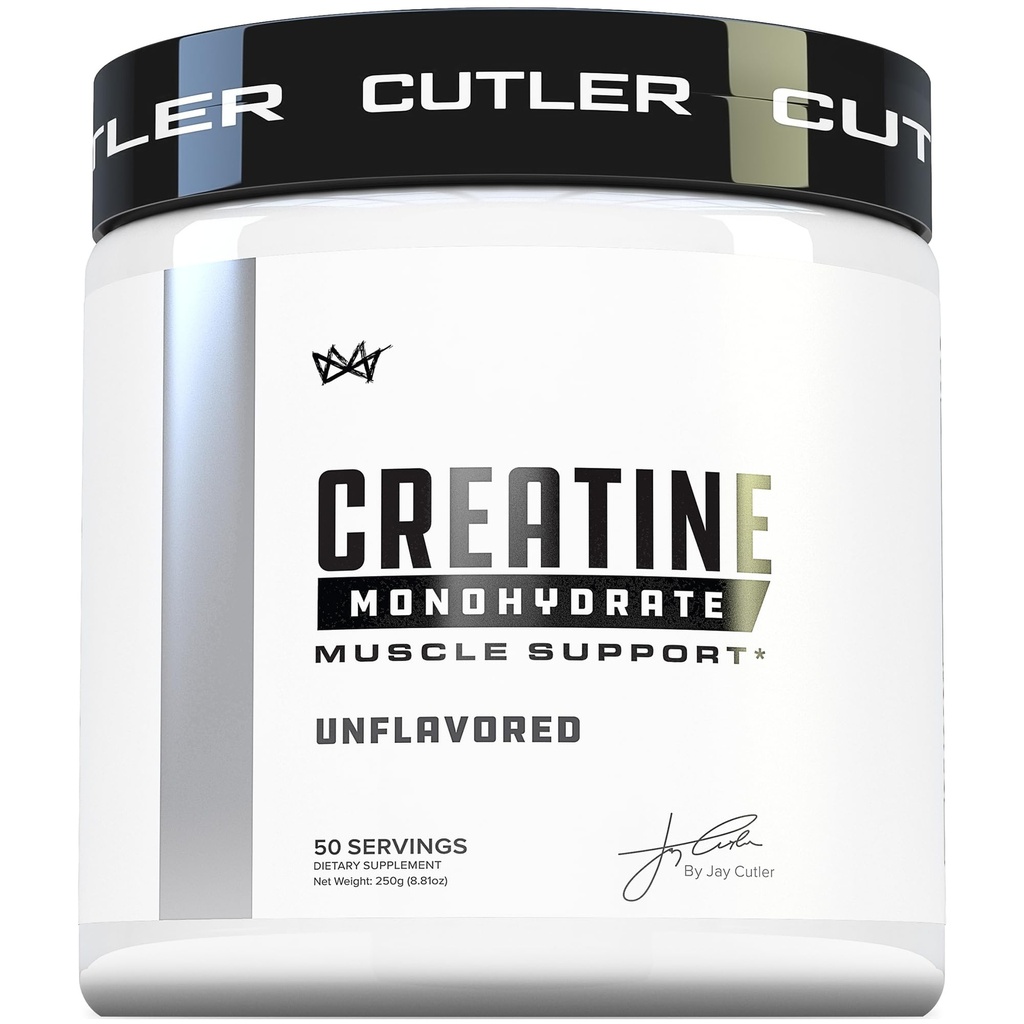 Cutler Nutrition Pure Creatine Monohydrate - 5g Per Serving 50 Services - Premium Muscle Builder Ενισχύει την Απόδοση & Ανάκτηση - Χωρίς γεύση για Εύκολη Μίξη