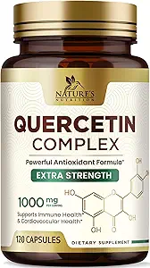 Quercetin Supplement 1000mg - Natural, Plant-Based Support for Immune, Cellular, Respiratory & Seasonal Changes - Extra Strength Quercetin Dihydrate from Sophora Japonica - 120 Veggie Capsules