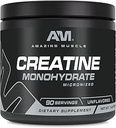 Amazing Muscle Micronized Creatine Monohydrate | 90 Servings | 5000 Mg per Serving | 1 Lb (454 Grams) | Ideal Pre & Post Workout Supplement | Unflavored (1 Pack, 1 Lb | Unflavored)