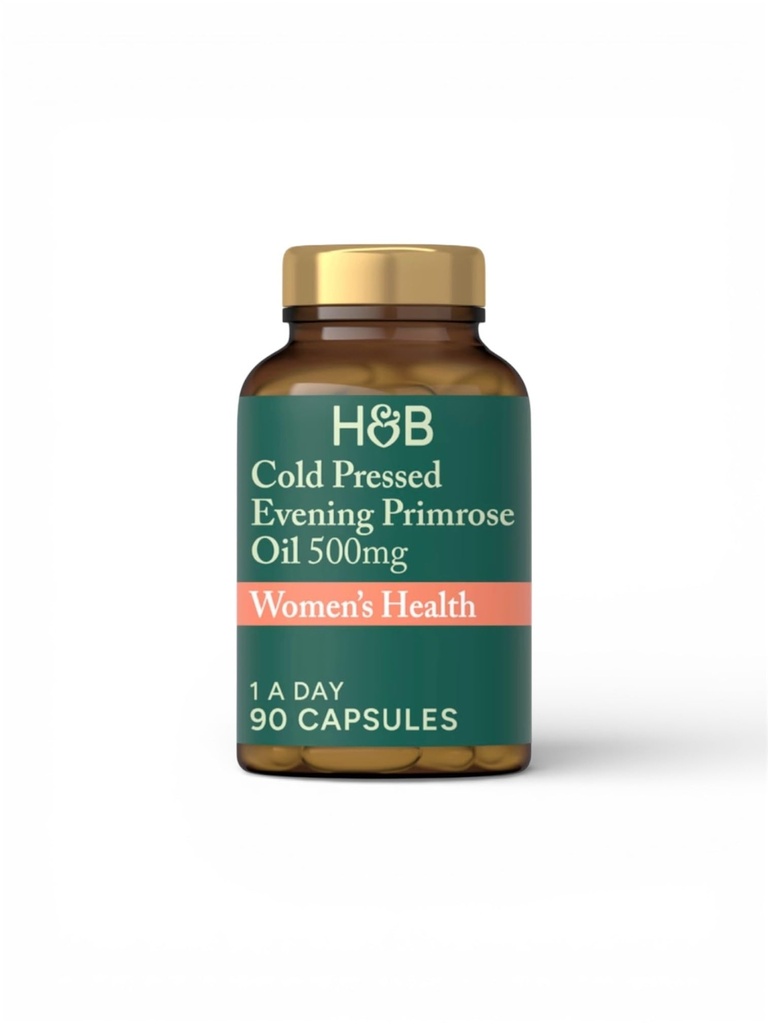 H and B, Cold Pressed Evening Primrose Oil 500mg 90 Capsules