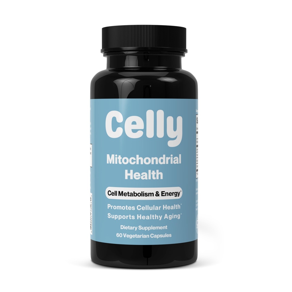 Celly Mitochondrial Health | Longevity Supplement for Cellular Nutrition and Healthy Aging | Promotes Mitochondria ATP Energy with CoQ10, Resveratrol & Green Coffee | Made in USA & 3rd Party Tested