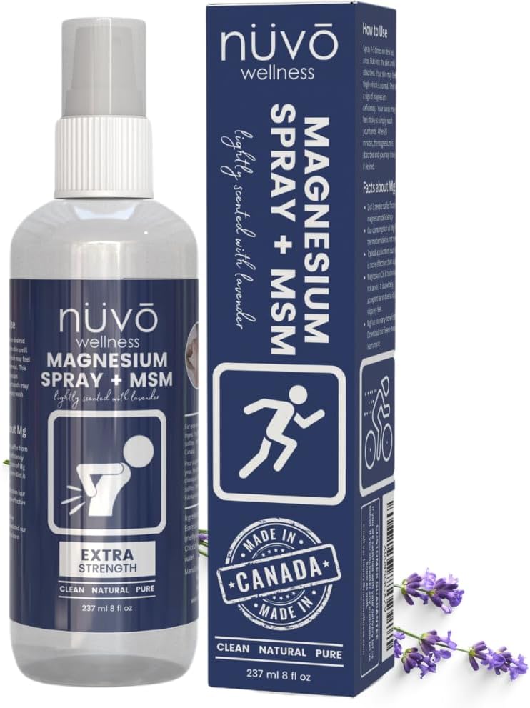 Nuvo Wellness Μαγνήσιο Spray με MSM – Επιπλέον δύναμη – Ελαφριά Λεβάντα Scent – 12oz
