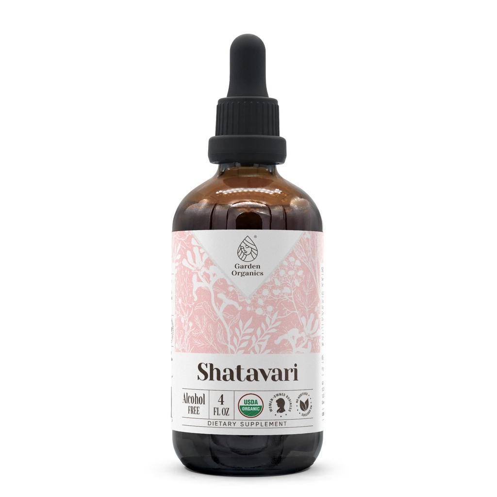 Shatavari USDA Organic Alcohol-Free Extract | Dietary Supplement, High-Potency Tincture | Natural Certified Organic Shatavari (Asparagus racemosus) Dried Root (4 oz)