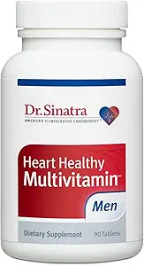 Dr. Sinatra Heart Healthy Multivitamin for Men with Vitamin D 1000 IU, A, B12, C, E, and Zinc, 90 Tablets (30- Day Supply)
