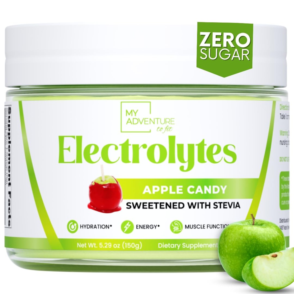 Zero Sugar - Apple Candy Electrolytes Powder - Αναζωογονητική ενυδάτωση - Caffeine Free Energy με όλα τα φυσικά συστατικά - Vegan, Keto, και Paleo - Sugar Free Electrolytes Drink Mix - με 30 υπηρεσίες