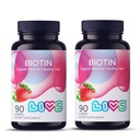 LIVS Biotin Gummies 10000mcg – Supports Healthy Hair, Skin & Nails | Vitamin B7 Supplement for Women & Men | Natural Grape Flavor | Vegan, Gluten Free & Non-GMO | 180 Count with 90 Servings