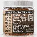 SHIZAM Caffeine Gummies 20 mg with Ginkgo Biloba, Alpha GPC, Mushroom Complex (Lion’s Mane, Turkey Tail, Reishi), Probiotic & Vitamin B6 (P-5-P)