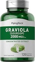 Piping Rock Graviola Soursop Capsules | 2000 mg | 120 Count | Leaf Supplement | Concentrated Herbal Fruit Extract | Non-GMO, Gluten Free