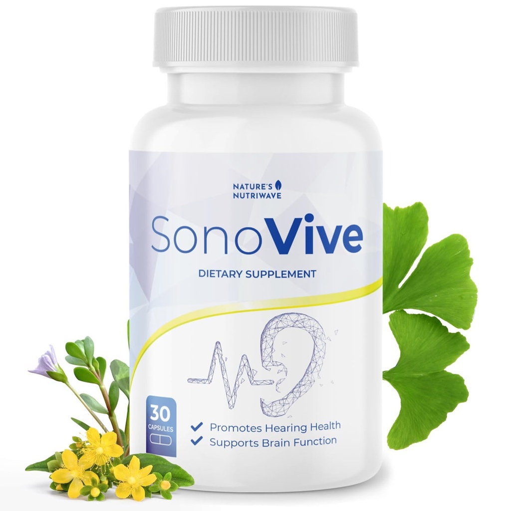 SonoVive Capsules, Original Formula Designed for Ear Wellness, Supports Focus & Concentration - 30 Capsules, 1 Month Supply
