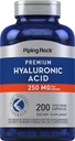 Piping Rock Hyaluronic Acid Supplement | 250 mg | 200 Capsules | Vegetarian, Non-GMO and Gluten Free