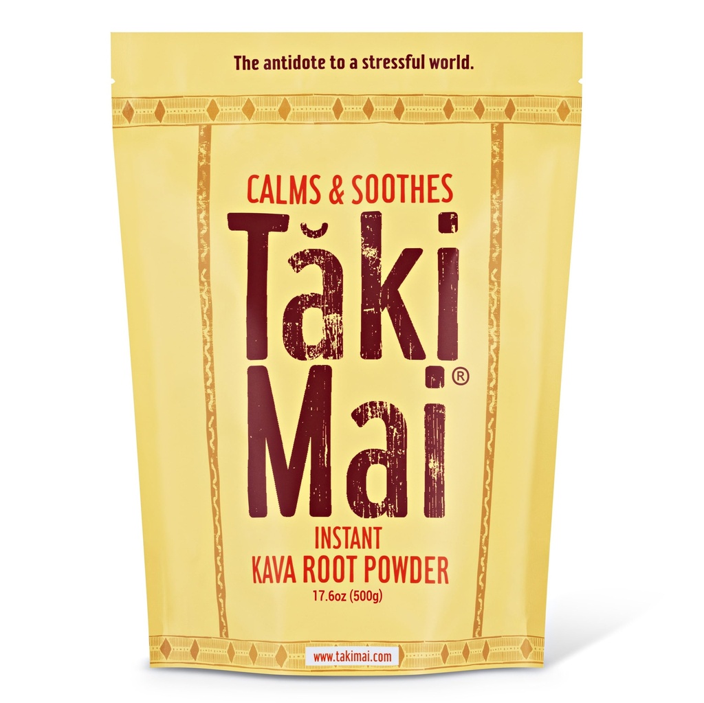 Taki Mai Instant Kava Kava Powder 17.6 oz – Pure Noble Kava Root Powder, Natural Relaxation Aid for Calmness, Stress Relief, and Sleep Support, No-Strain Mix Rapid Calm Rituals