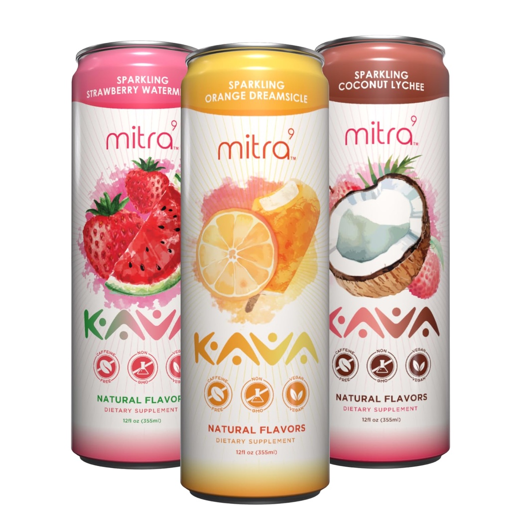 Kava Seltzer Explorer Pack – Sparkling Kava Drinks for Natural Calm & Clarity (3 Flavor Variety, 12 fl oz Cans)