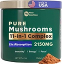 Mushroom Powder, Mushroom Blend - Organic Mushroom Powder for Coffee - Smoothies, Drink Mix, Adaptogenic Μανιτάρια, Συμπλήρωμα Powder Extract, Λειτουργικά Μανιτάρια, Complex Powder for Focus & Energy