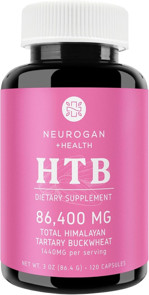 Neurogan Himalayan Tartary Buckwheat (HTB) Capsules - Pure Potent 1440 MG, 60 Day Supply - Supports Digestive Wellness* - Gluten-Free, 86,400 MG Total HTB - Lab Tested, Made in USA