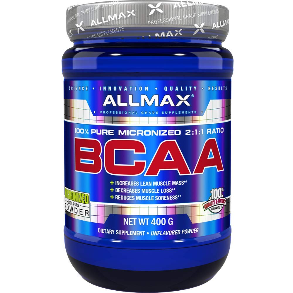 ALLMAX Απαραίτητα BCAA, Unflavored - 400 g Αμέσως ευθυγραμμισμένη 2:1:1 σκόνη - Βοηθά στην αύξηση της μυϊκής μάζας & μείωση της ευαισθησίας - Γλουτένη & χωρίς σόγια - 80 εξυπηρετούν