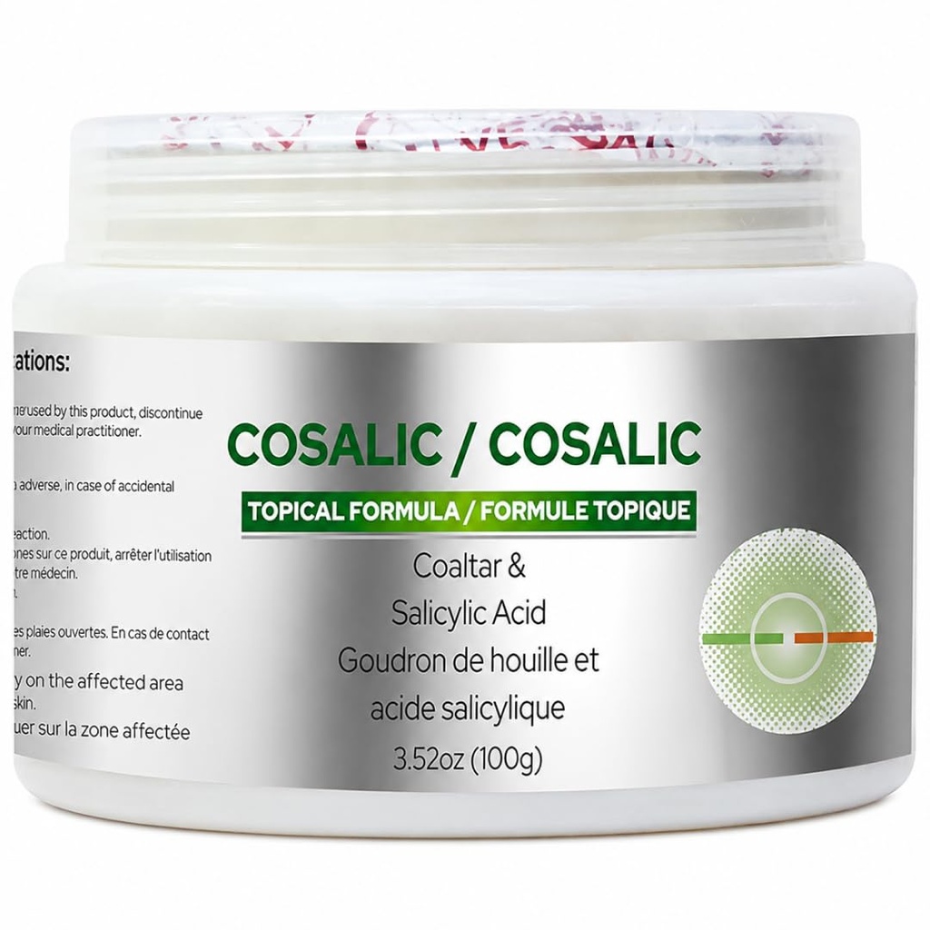SALVE Cosalic Coal Tar & Salicylic Acid Ointment (100 g / 3.5 oz) - Psoriasis Relief Cream for Scaly, Itchy, Flaky Skin