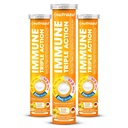 nutrazul Immune Triple Action Effervescent Tablets with Vitamin C 1000mg, Vitamin D, Zinc, Support Daily Routine, Gluten-Free, Sugar-Free, Lactose-Free, Orange Flavor, 20 Tablets, (Pack of 3)