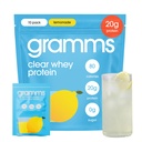 GRAMMS Clear Protein Powder Packets 20G Protein for Women & Men & Lactose Free, Grass-Fed Whey Isolate, Gluten Free, Zero Sugar, Gut Friendly, Non-Bloating (Lemonade-10 Servings)
