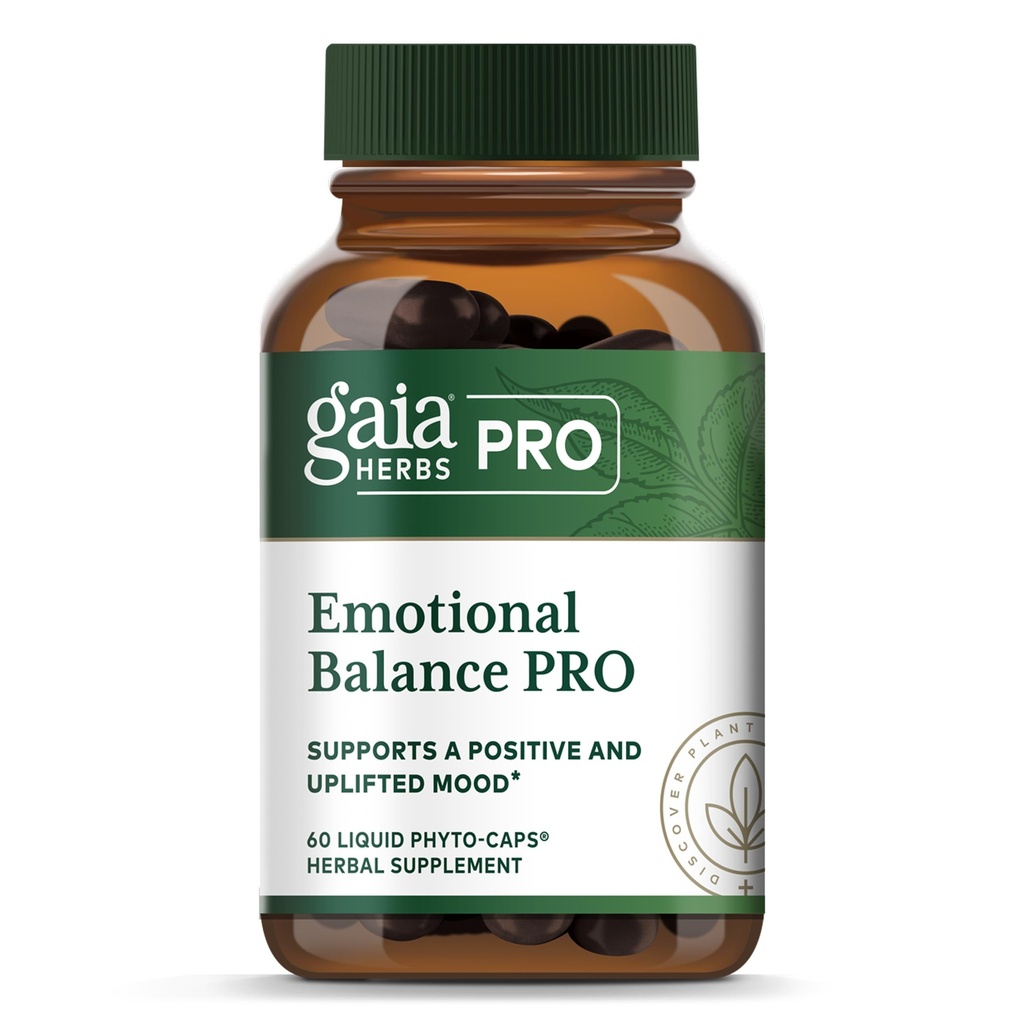 GAIA HERBS PRO Emotional Balance - Supports Stress & Cognitive Health* - St. John's Wort, Passionflower, Vervain & Oats - Vegan - 60 Liquid Phyto-Caps (60 Servings)