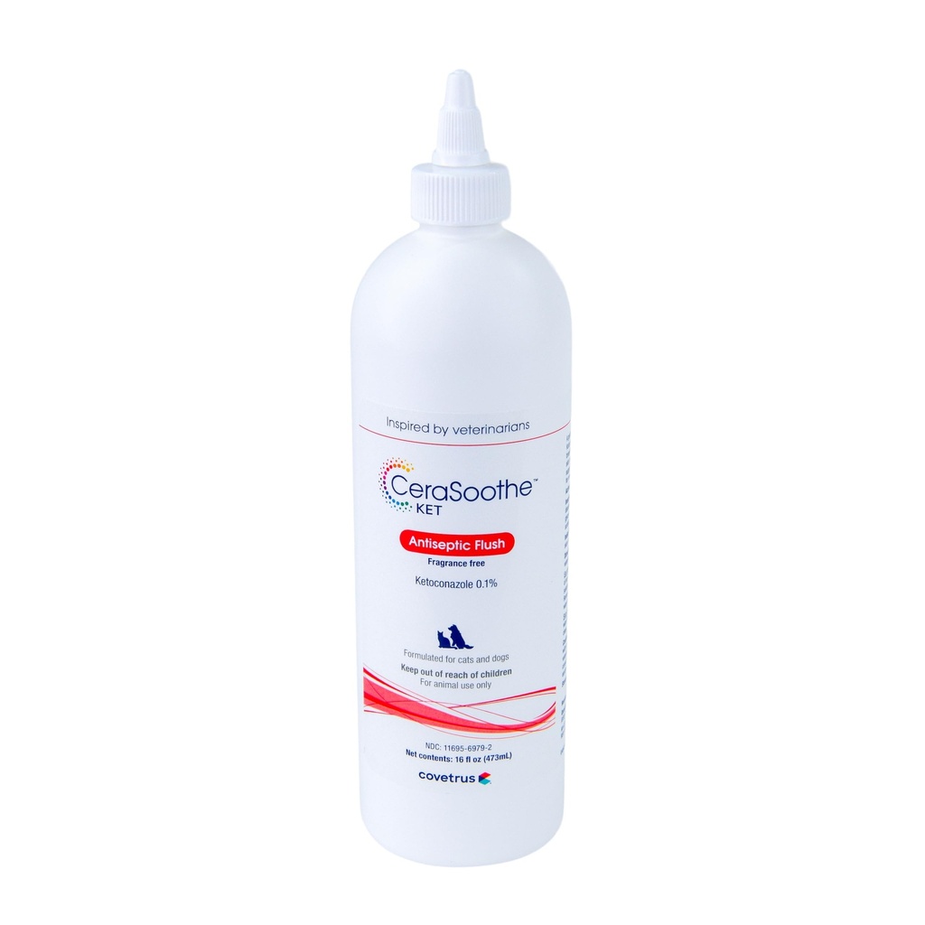 CeraSoothe® KET Antiseptic Flush for Dogs & Cats – Antifungal & Antibacterial Ear and Skin Cleanser, 16 oz