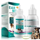 Ear Mite Treatment for Dogs and Cats, Cat Ear Cleaner with Aloe Vera, Cleaner on Contact & Soothes Itching, Vet-Recommended Formula for Pets Ear Cleaning, Fast-Acting