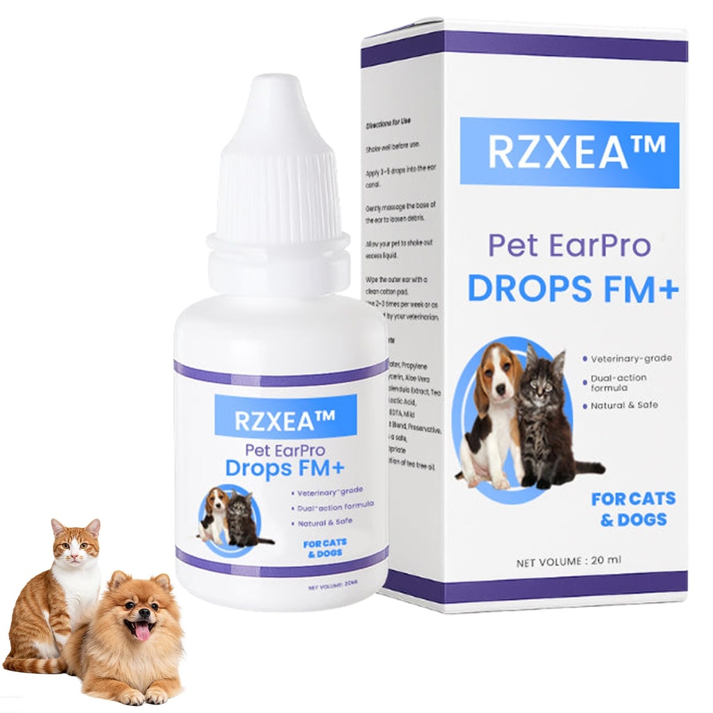 RZXEA Pet EarPro Drops, 2026 New Professional Ear Drops for Dogs and Cats, Relieves Itching (1 Bottle)
