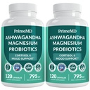 5-in-1 Cortisol Supplement for Women and Men with Ashwagandha for Calmness, Focus, and Adrenal Support Supplements with Shilajit Extract, Magnesium Glycinate, Probiotics (120 ct) (Pack of 2)