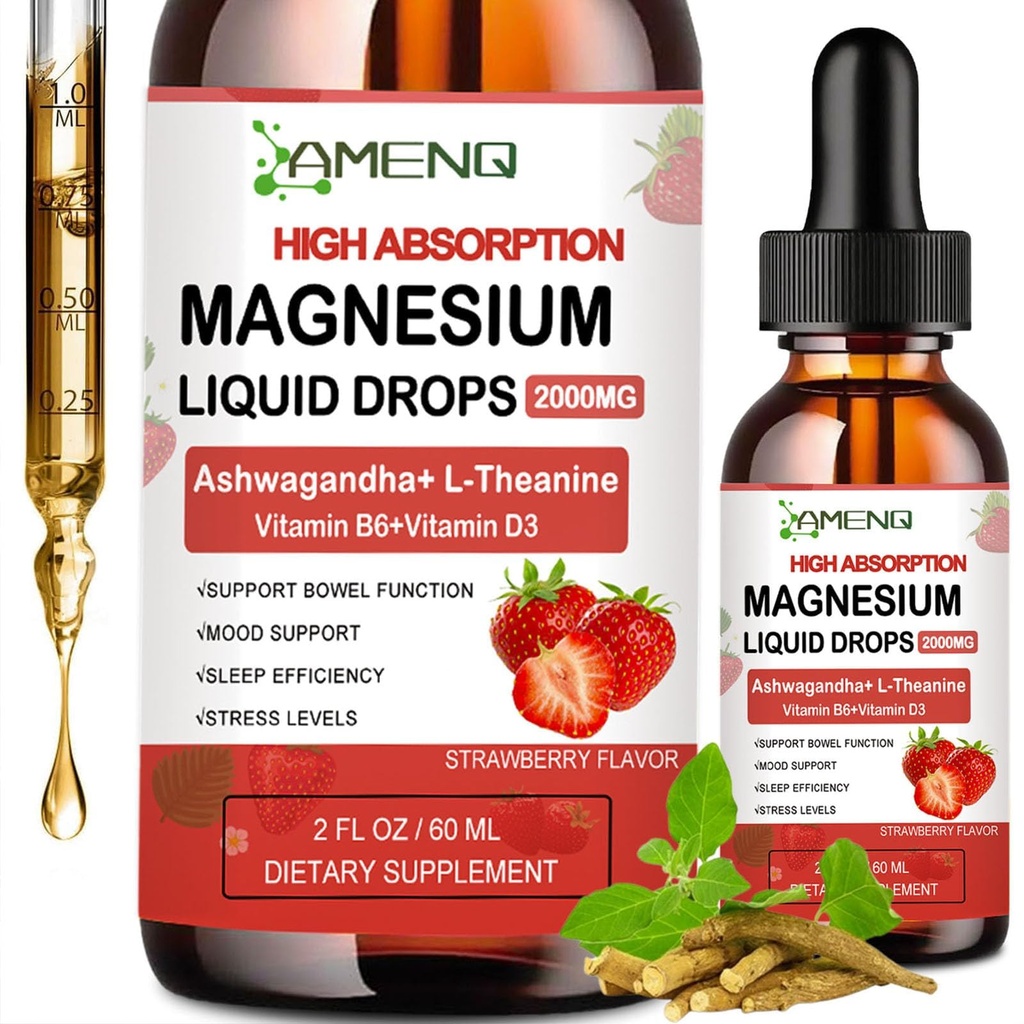 Cortisol Supplement Liquid Drops,Cortisol Reducer w.Magnesium Glycinate,Ksm-66 Ashwagandha,L-Theanine,Liquid Magnesium Cortisol Drink Mix for Cortisol & Hormone Balanced,Relax,Calm