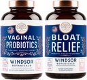 BOTANICALS WINDSOR BOTANICALS Bloat Relief Probiotic με ένζυμα και κολπικά προβιοτικά - Digestive and Vaginal Health Bundle