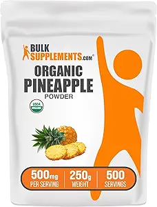 BulkSupplements.com Βιολογική Ανανάς σε σκόνη - Pineapple Fruit Powder, για Γεύσεις & Smoothies - Χωρίς γλυκαντικά & Γλουτένη, 500mg ανά Σερβίρισμα, 250g (8,8 oz) (Pack of 1)