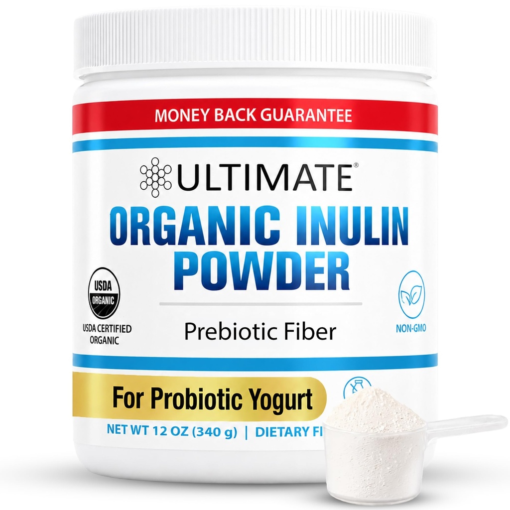 Ultimate Organic Inulin Powder. Make Delicious Probiotic Yogurt with Chicory Root Soluble Prebiotic Fiber. Dietary Supplement for Gut Health. Mix in Coffee, Tea & Smoothies. Low Carb & Keto (12oz)