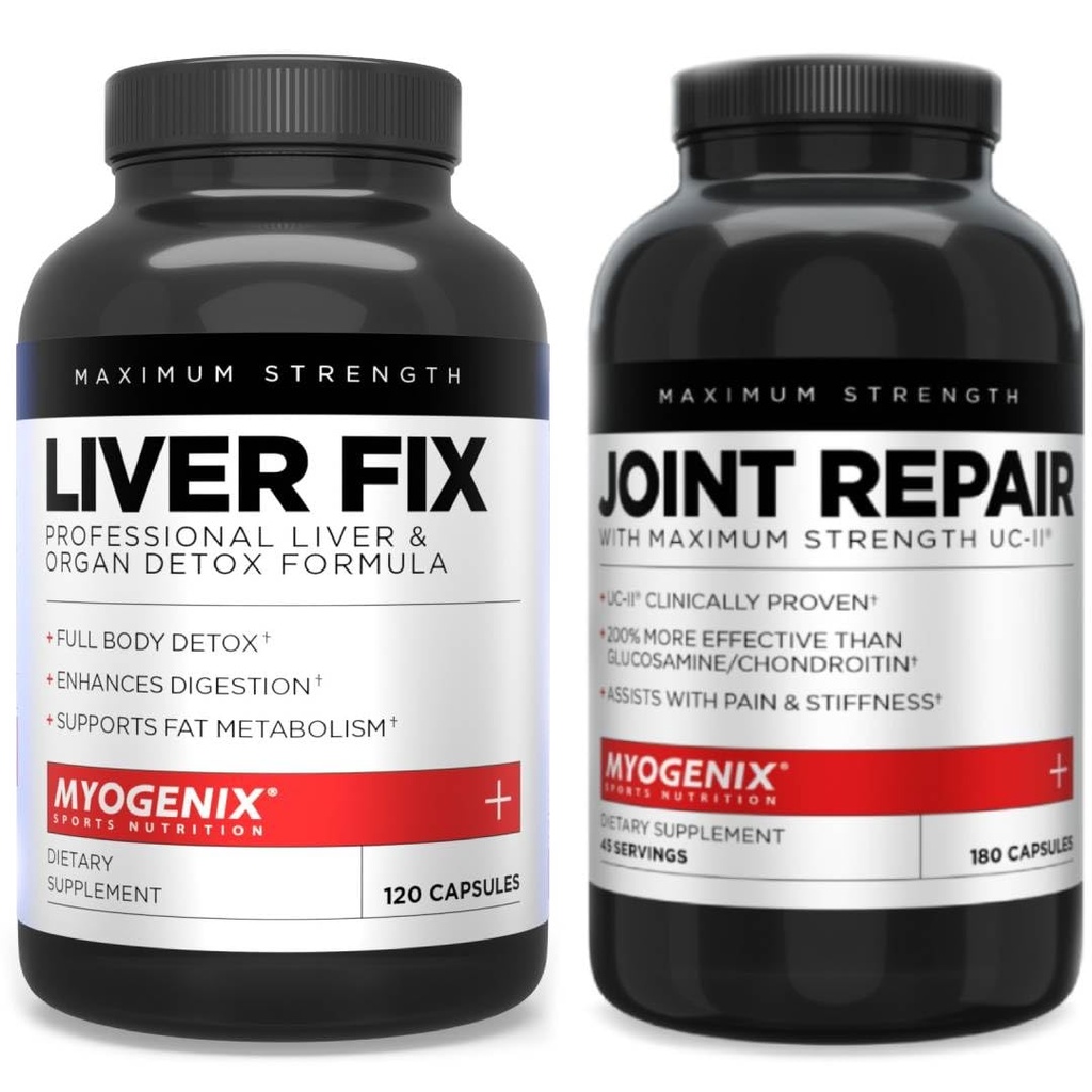 Myogenix Joint & Tissue Supplement & Liver Support Supplement – Advanced Detox & Mobility Formula – UC-II Collagen, MSM, and Herbal Support for Joint & Organ Wellness