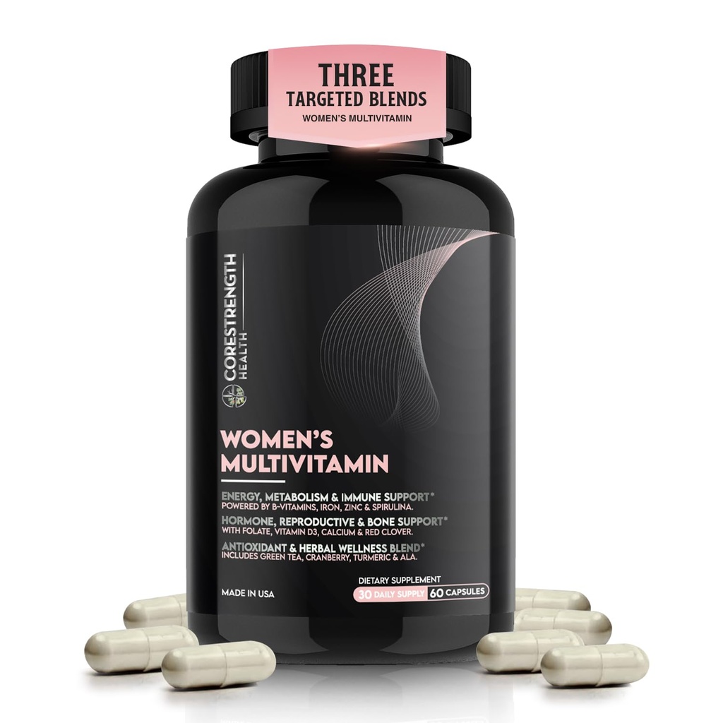 Women's Multivitamin | Daily Multivitamin for Women with B Complex, Biotin, D3 & Zinc | Hair, Skin & Nails, Energy, Immune & Bone Support* | Botanical Blend | Made in USA, Non-GMO | 60 Capsules