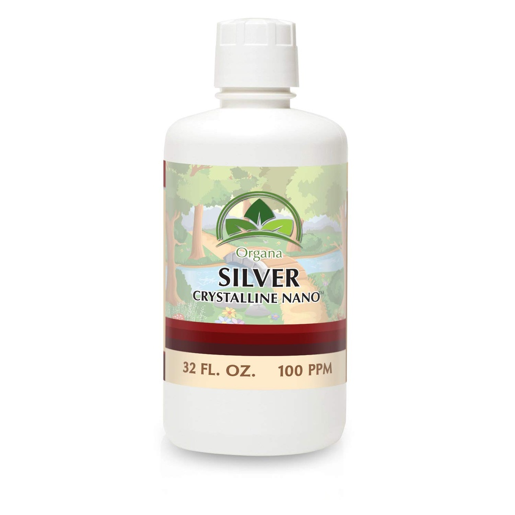 Organa Crystalline Nano Colloyal Silver - 100 PPM - μπουκάλι 32 oz