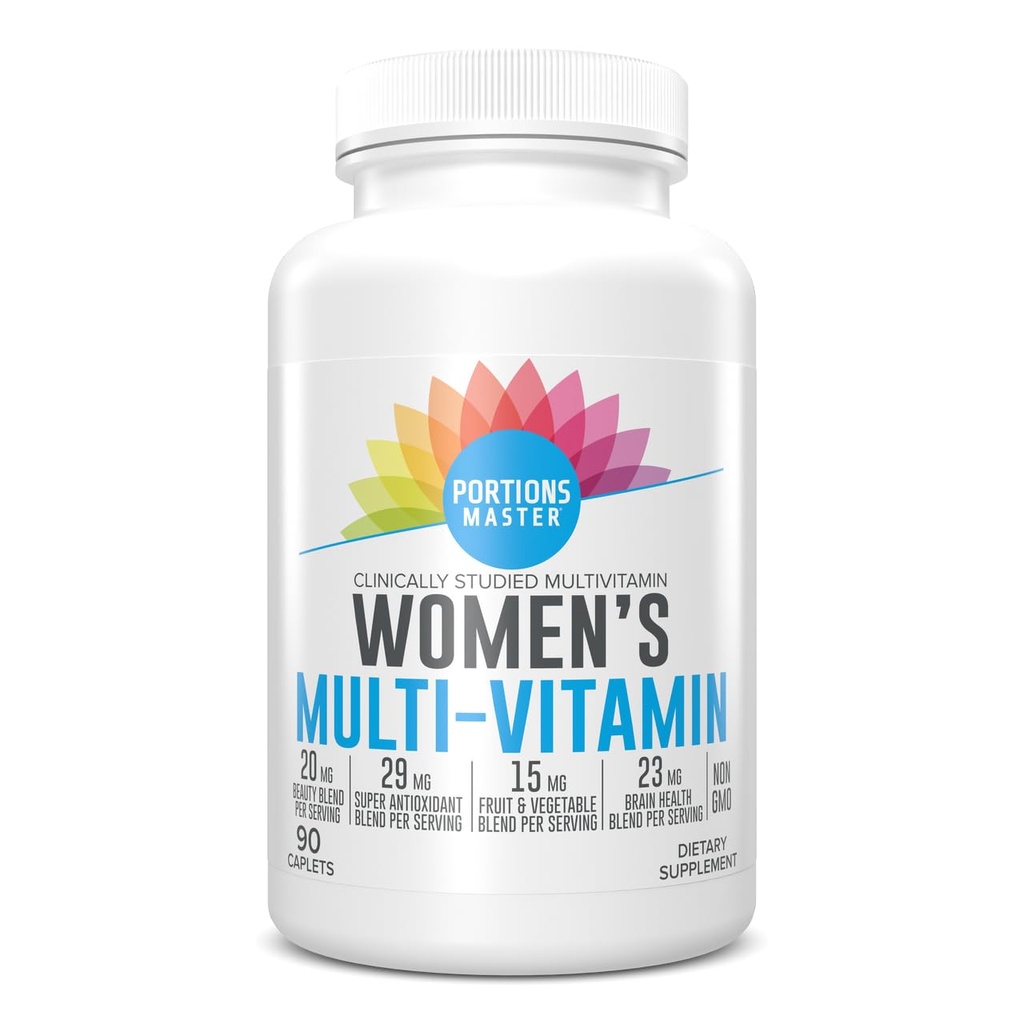 Portions Master Women's Multivitamin, Energy, Immune & Bone (90 Capsules)