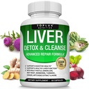 Liver Cleanse Detox & Repair Formula Συμπλήρωμα Detox ήπατος – Γαϊδουράγκαθο γάλακτος με δαντελίων, Artichoke, Turmeric, Beet Root, Turmeric & More για φυσικό γρήγορο καθαρισμό βοτάνων Non-gmo Vegan 60 κάψουλες