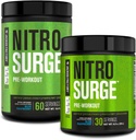 Jacked Factory NITROSURGE Preworkout Supplement - Energy Booster, Instant Strength Gains, Clear Focus & Intense Pumps - ΟΧΙ Booster & Ισχυρή Preworkout Energy Powder - 90 Servings, Blue Raspberry